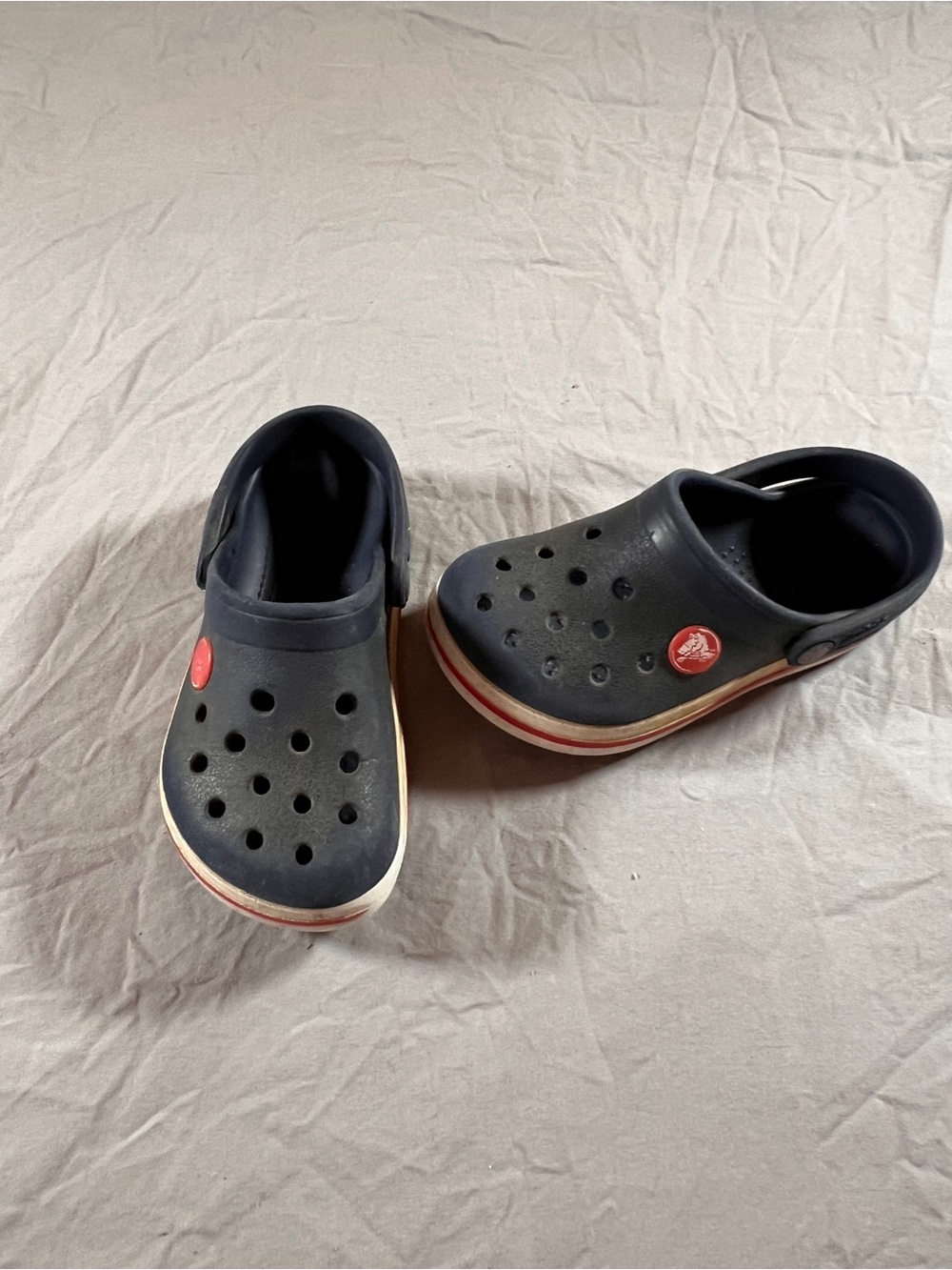 Kids Navy Clogs with Red Accents